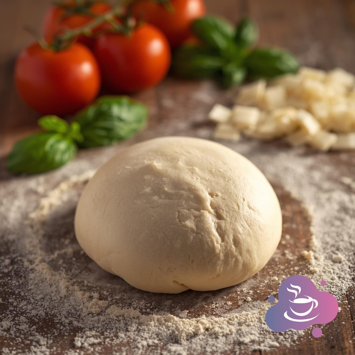 Frischer schneller Pizzateig mit Zutaten