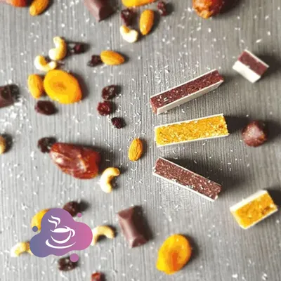 Fruchtriegel und Zutaten