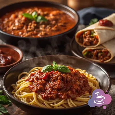 Meal prep aus 3 mach 1 - Bolognese, Chili und Wraps