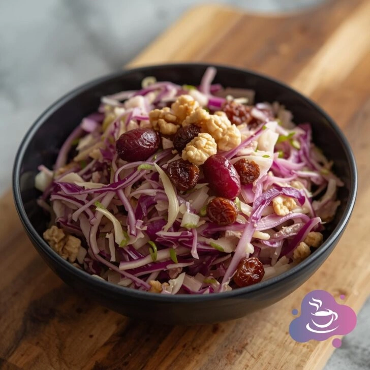 Rotkohlsalat mit Rosinen und Walnüssen