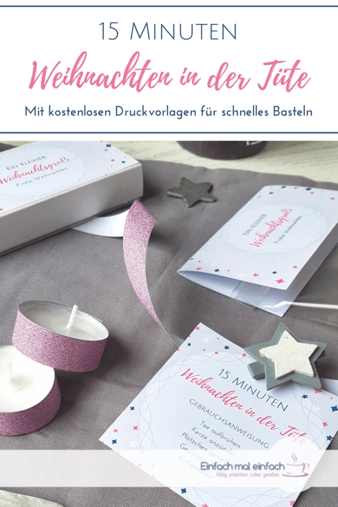 Weihnachten in der Tüte Zutaten auf dunklem Untergrund. Text: