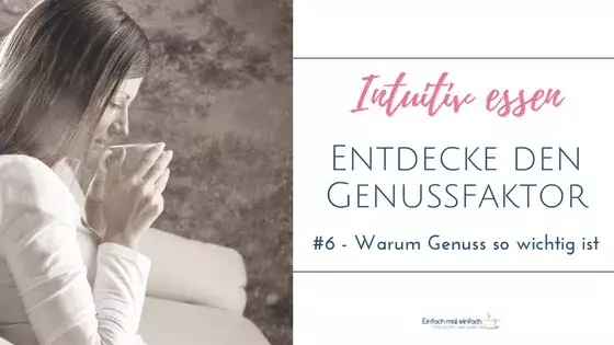 Frau mit Teetasse in genießerischer Ruhe. Text: