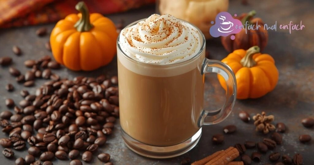 Kaffeetasse mit Kürbisgewürz und Sahne