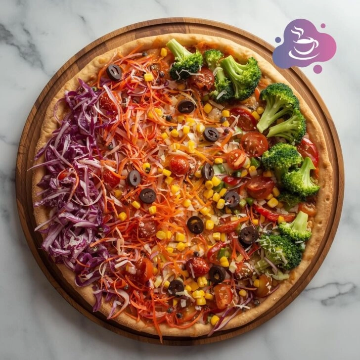 Beitragsbild 11 schnelle Rezepte - Beispielbild bunte Regenbogen-Pizza