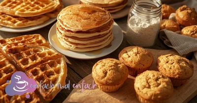 Backmischung und Muffins, Pancakes und Waffeln