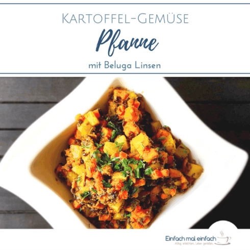 Kartoffel-Gemüse-Pfanne mit Beluga Linsen