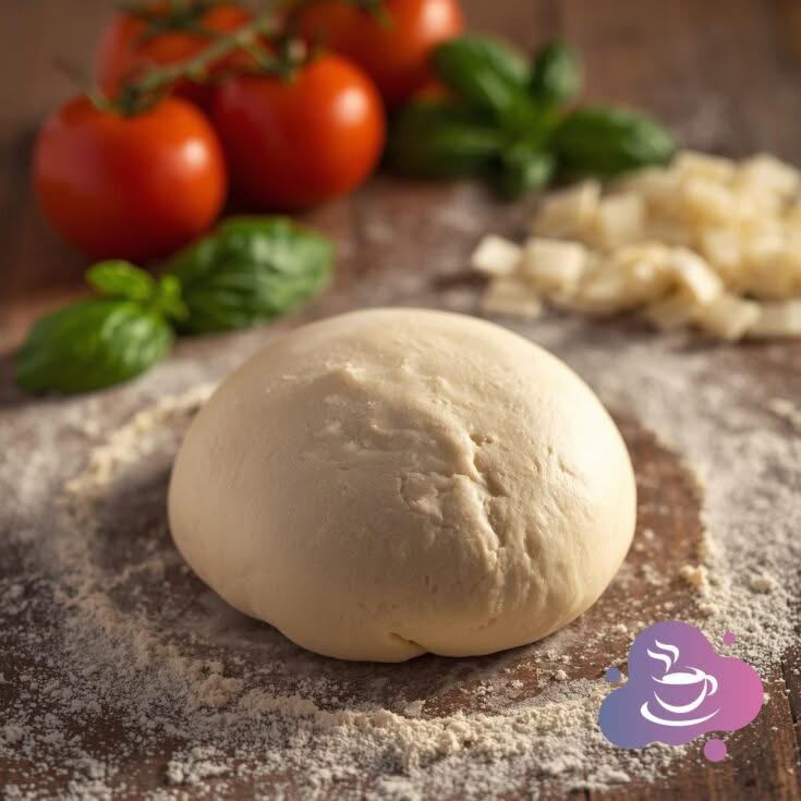 Frischer schneller Pizzateig mit Zutaten